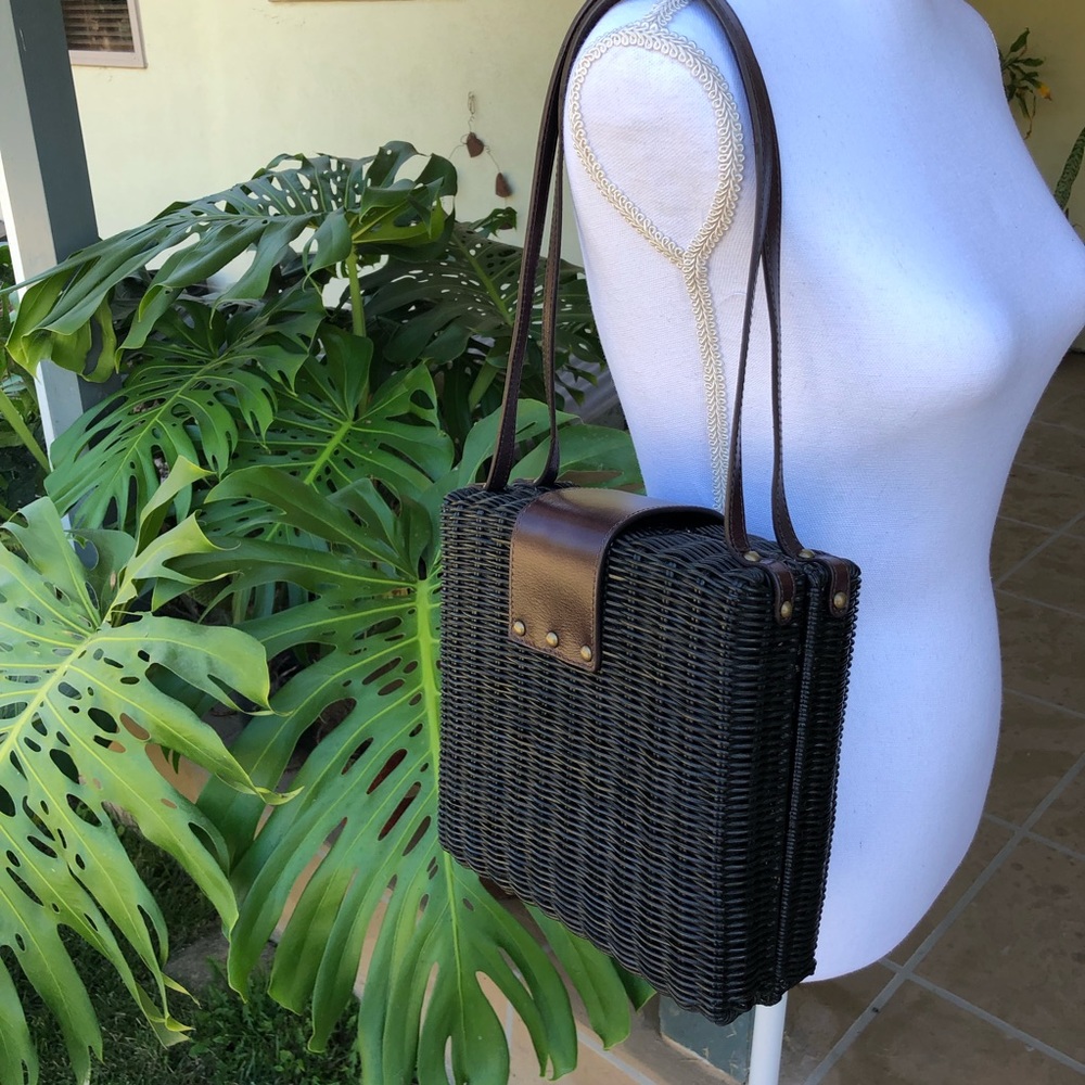 HOBO International Rattan Shoulder Bag - Black - Picture 7 of 14